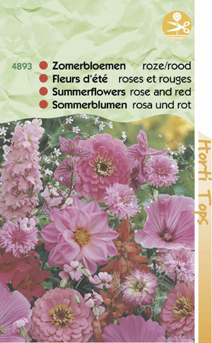 Zomerbloemen roze - rood 1.25